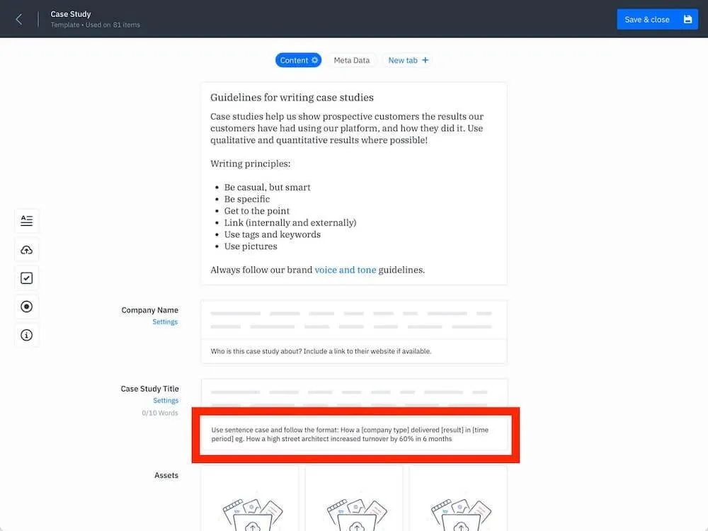 Content editing embed instructions