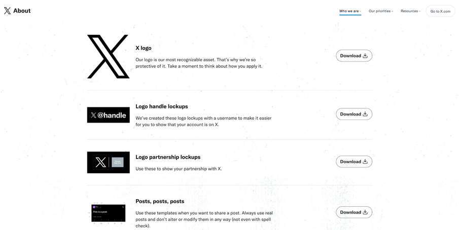 A brand style guide for X