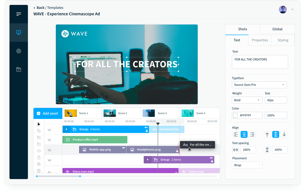 Video template editor