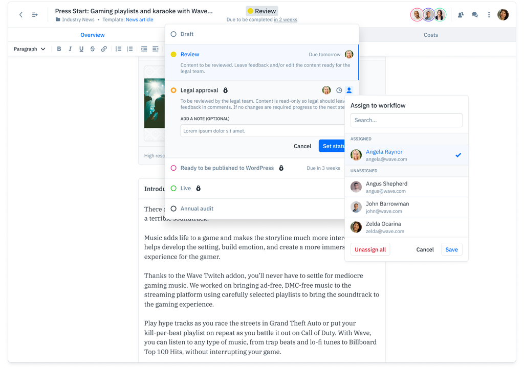 Content Workflow Bynder Feature Overview