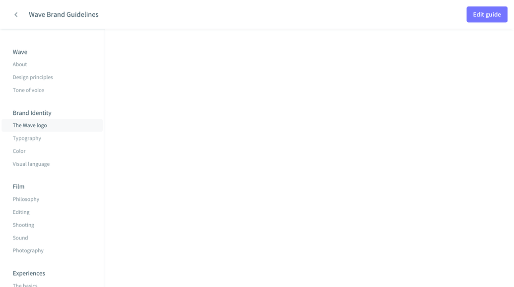 Guidelines preview sidebar