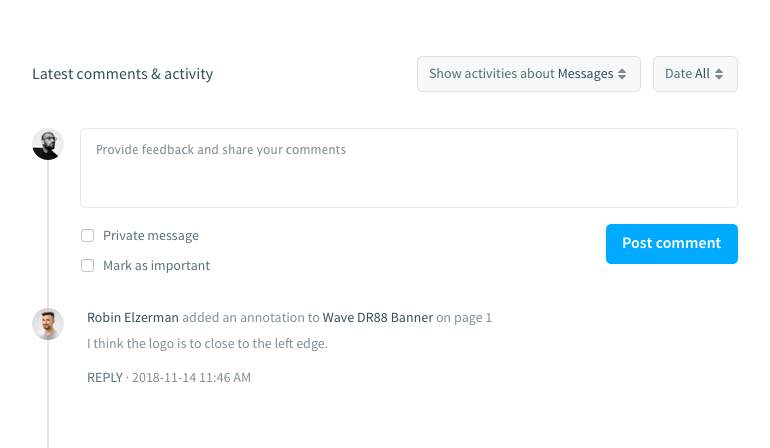 Workflow comments