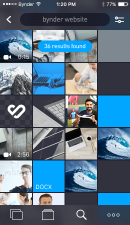 Bynder iPhone search assets