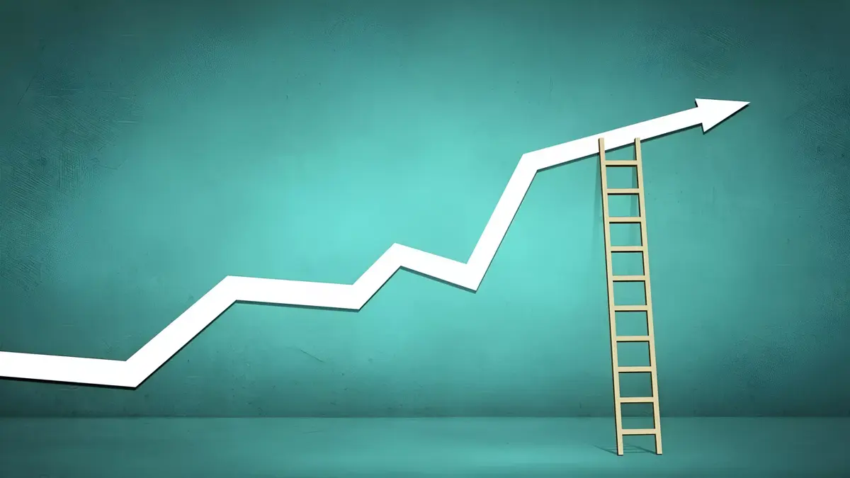 Conceptual Image With Ladder Reaching Increasing Graph