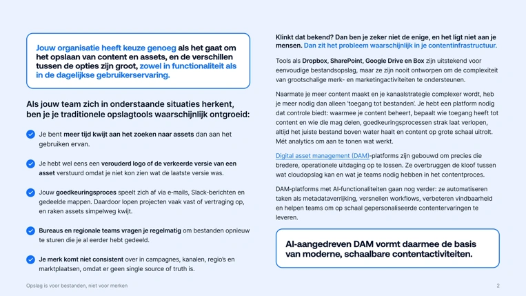 Ontdek hoe digital asset management teams helpt verder te komen dan alleen cloudopslag