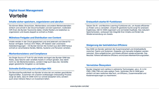 Digital Asset Management Funktionsübersicht