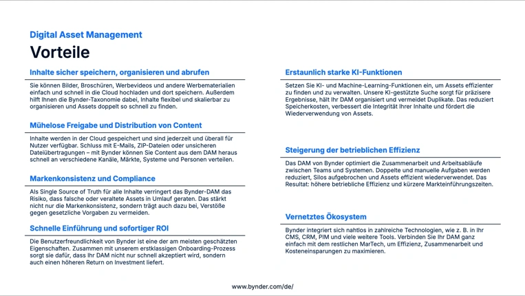 Digital Asset Management Funktionsübersicht
