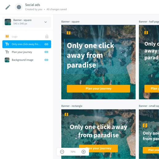 Create a high volume of digital content in minutes