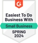 Badge G2 Easiest To Do Business With Small Business Spring 2024