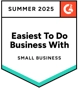 Badge G2 Easiest To Do Business With Small Business summer 2025