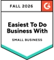 Badge G2 Easiest To Do Business Wtih Small Business Summer 2026
