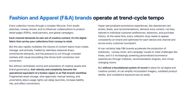 From runway to retail:
 The blueprint for accelerating time to market with Bynder