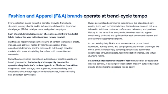 From runway to retail:
 The blueprint for accelerating time to market with Bynder