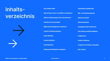 Vergleich verschiedener Funktionen und Lösungen für Digital Asset Management