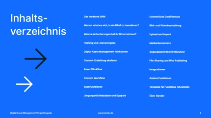 Vergleich verschiedener Funktionen und Lösungen für Digital Asset Management