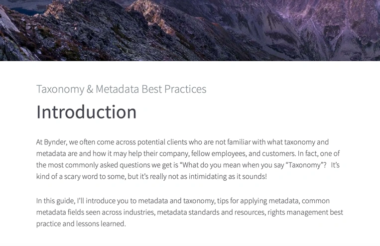 Taxonomy and metadata best practice for digital asset management