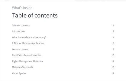 Taxonomy and metadata best practice for digital asset management