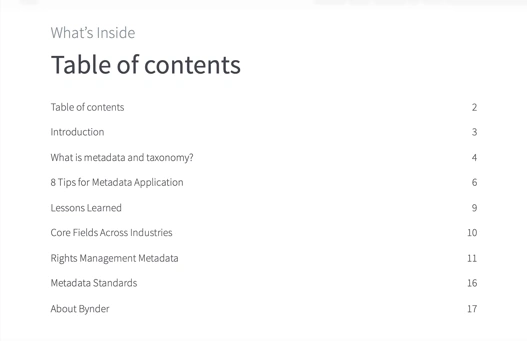 Taxonomy and metadata best practice for digital asset management