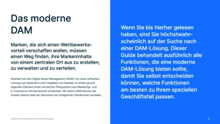 Vergleich verschiedener Funktionen und Lösungen für Digital Asset Management