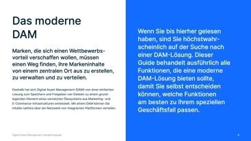 Vergleich verschiedener Funktionen und Lösungen für Digital Asset Management