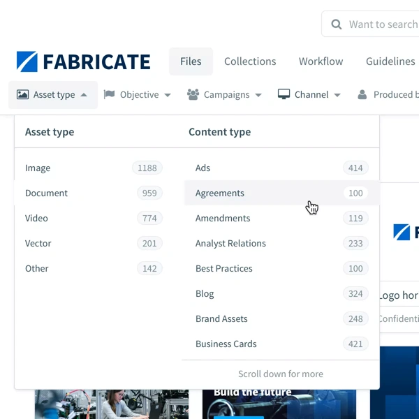 A file taxonomy matching the “lingua franca” of your brand, ensuring intuitive file-searching for everyone.