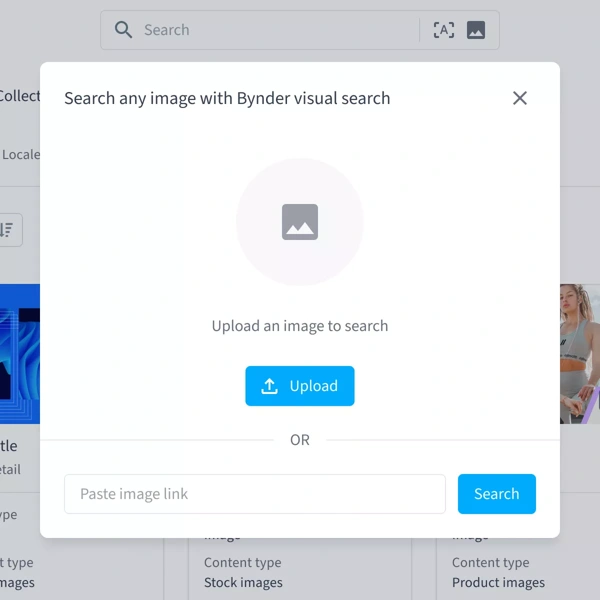 Search by Image — Use images instead of words to search by dropping a URL or reference picture.
