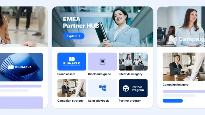Put client-ready content at every banking team's fingerprints
