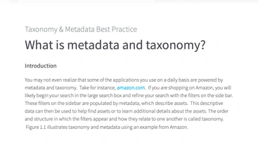Taxonomy and metadata best practice for digital asset management