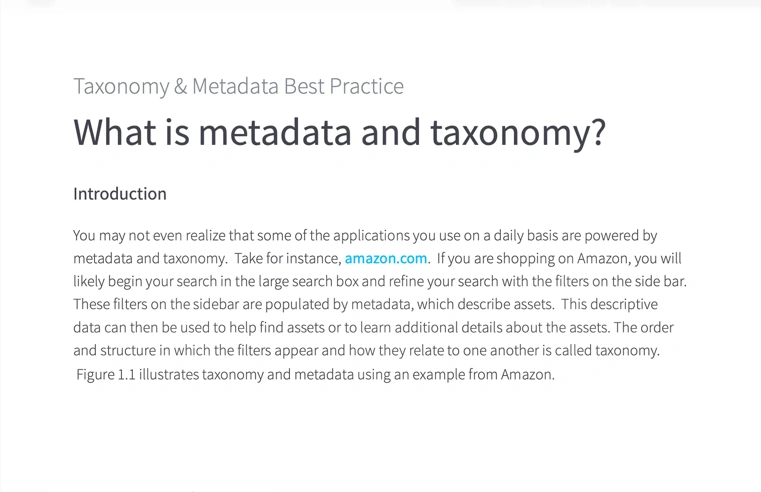 Taxonomy and metadata best practice for digital asset management