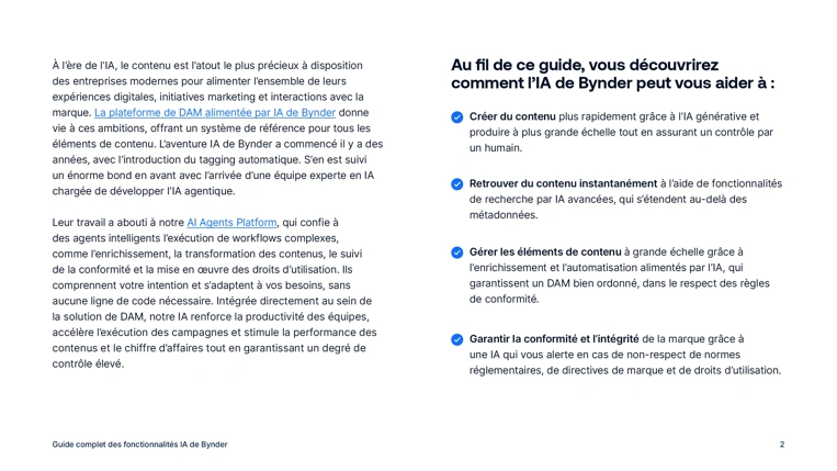 Le guide complet des fonctionnalités IA de Bynder