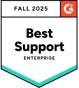 Badge G2 Best Support Enterprise Fall 2025